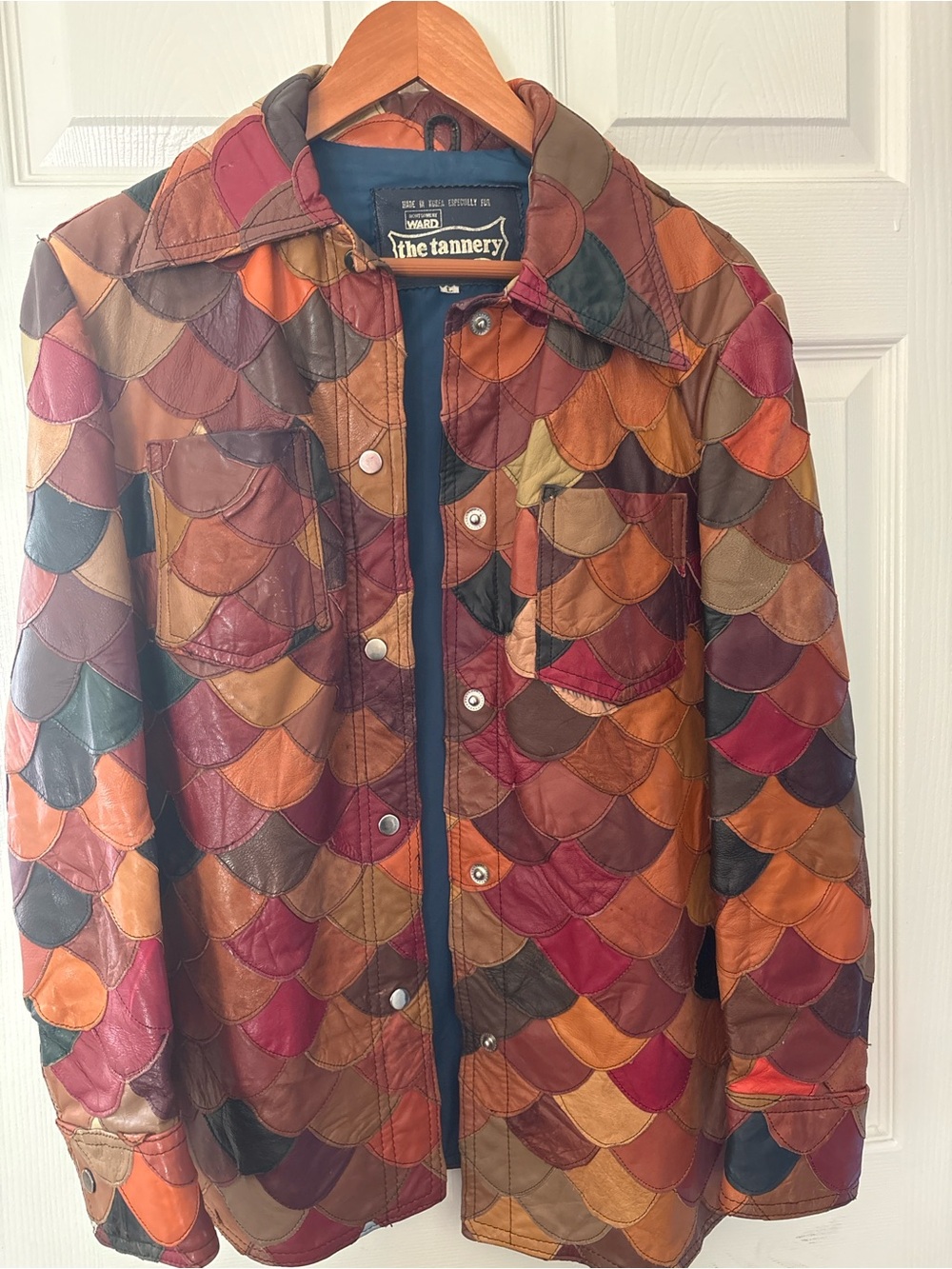 The Tannery Multicolor Patchwork Leather Bomber Jacket